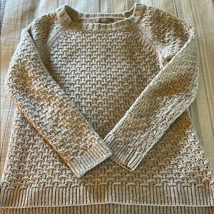 Banana Republic Cream Crew Neck Sweater with Textured Knit